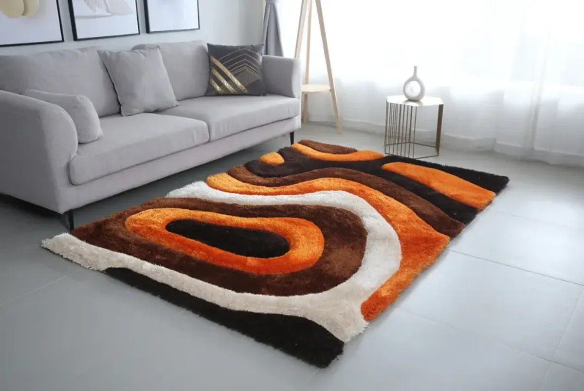 Bayou 3' x 5' Area Rug - Orange/Brown/Beige