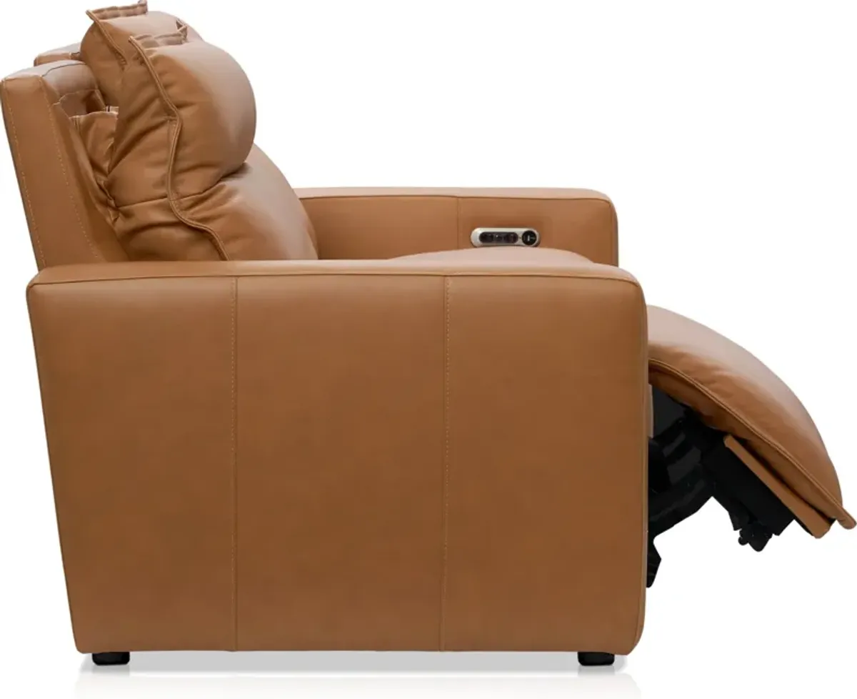 Napa 2-Piece Dual-Power Reclining Sofa - Saddle