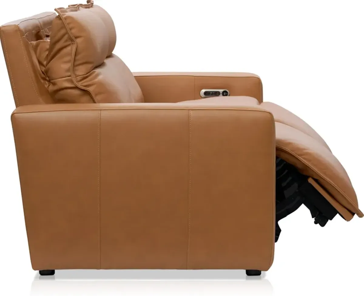 Napa 2-Piece Dual-Power Reclining Sofa - Saddle