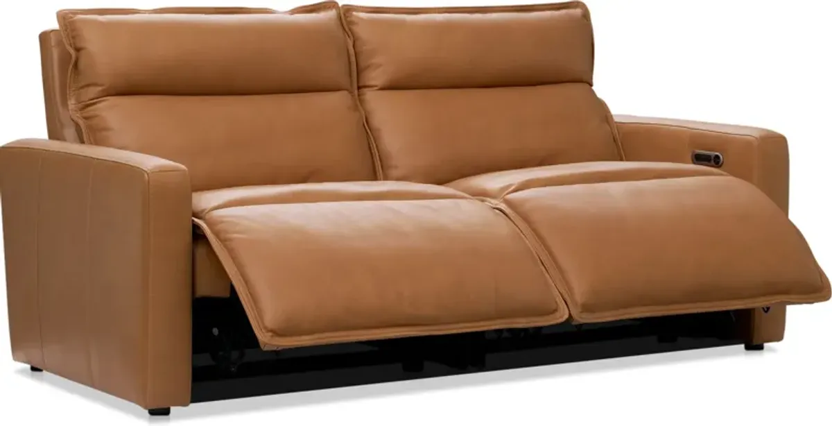 Napa 2-Piece Dual-Power Reclining Sofa - Saddle