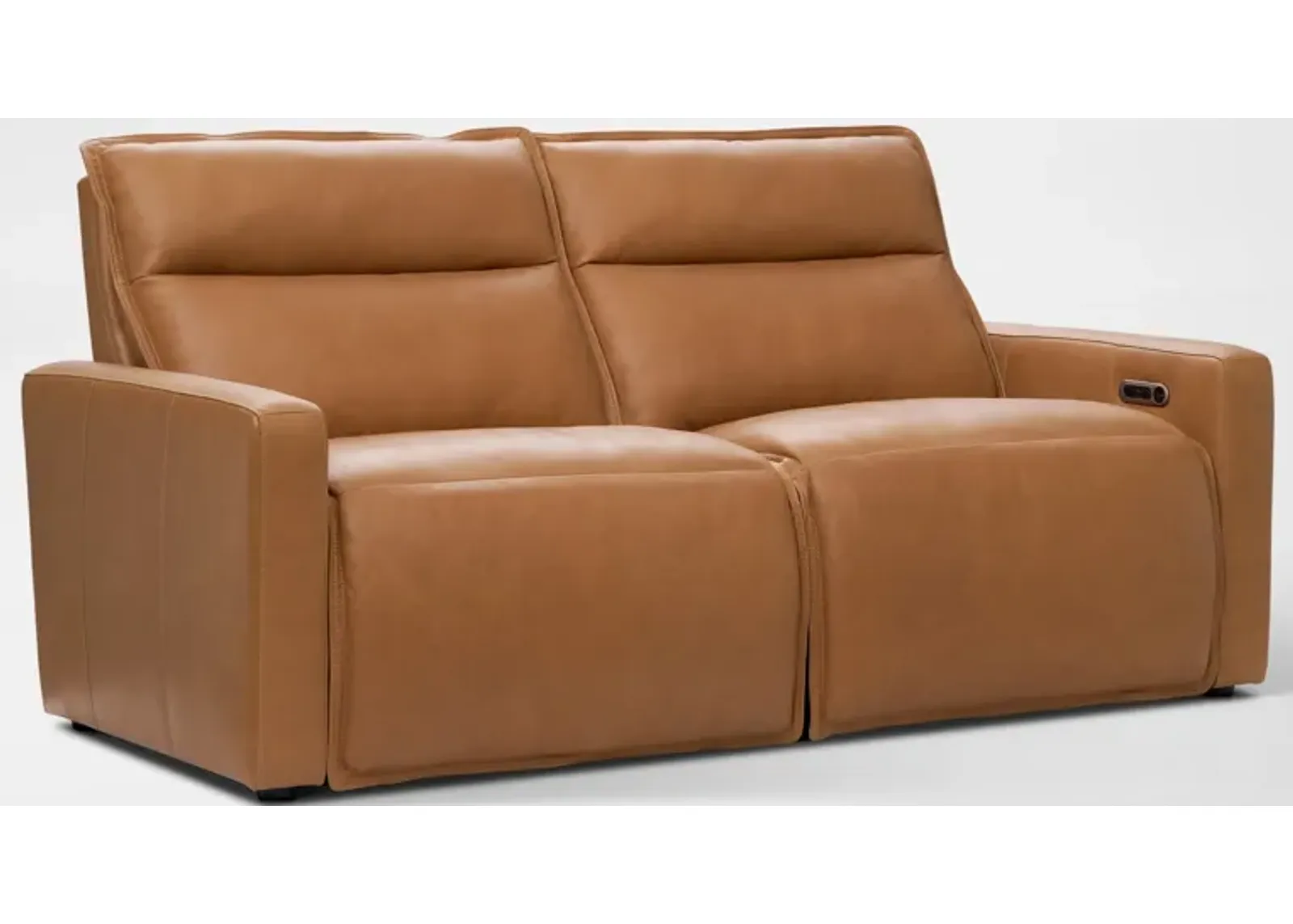 Napa 2-Piece Dual-Power Reclining Sofa - Saddle