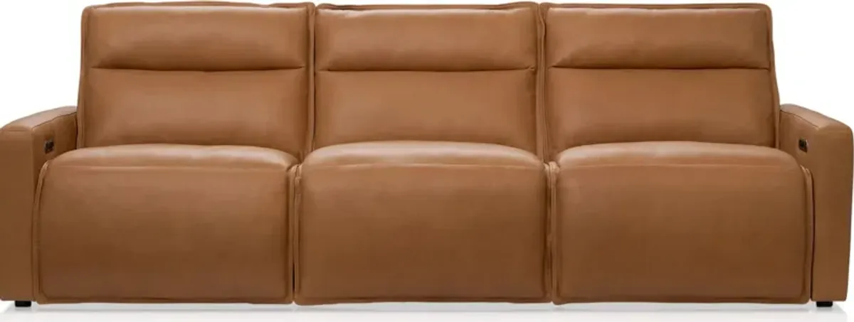 Napa 3-Piece Dual-Power Reclining Sofa - Saddle