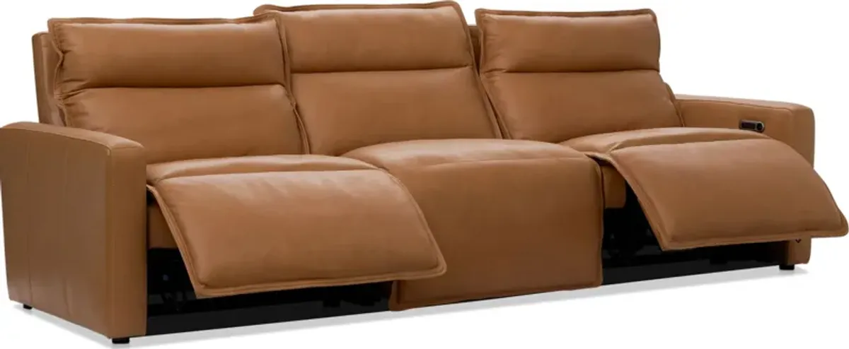 Napa 3-Piece Dual-Power Reclining Sofa - Saddle