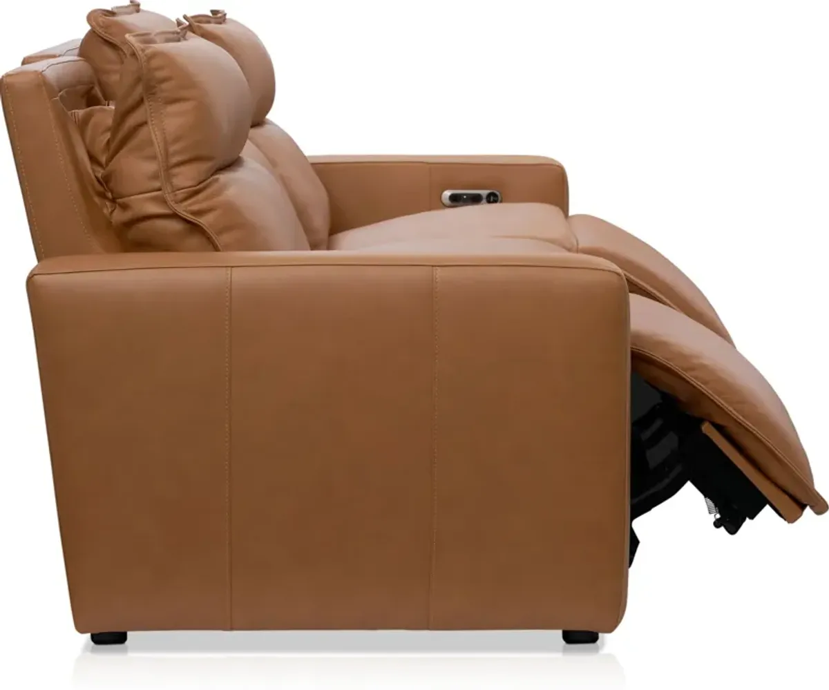 Napa 3-Piece Dual-Power Reclining Sofa - Saddle