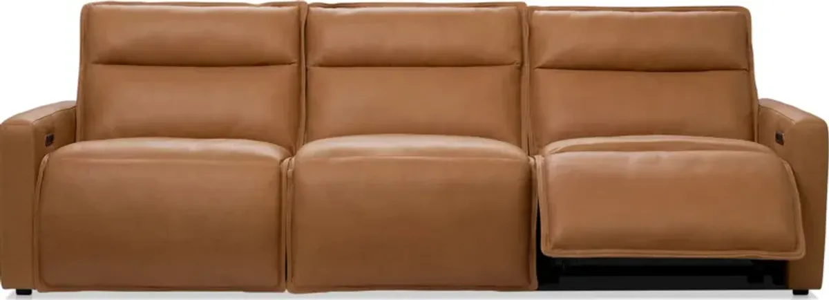 Napa 3-Piece Dual-Power Reclining Sofa - Saddle