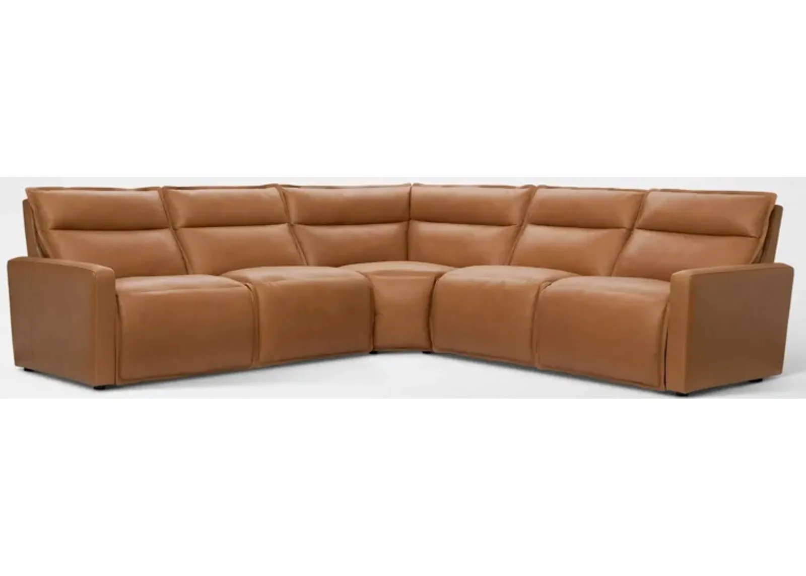 Napa 5-Piece Dual-Power Reclining Sectional - Saddle