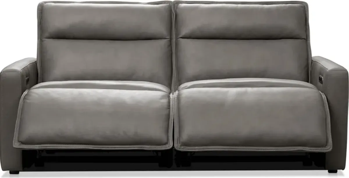 Napa 2-Piece Dual-Power Reclining Sofa - Charcoal