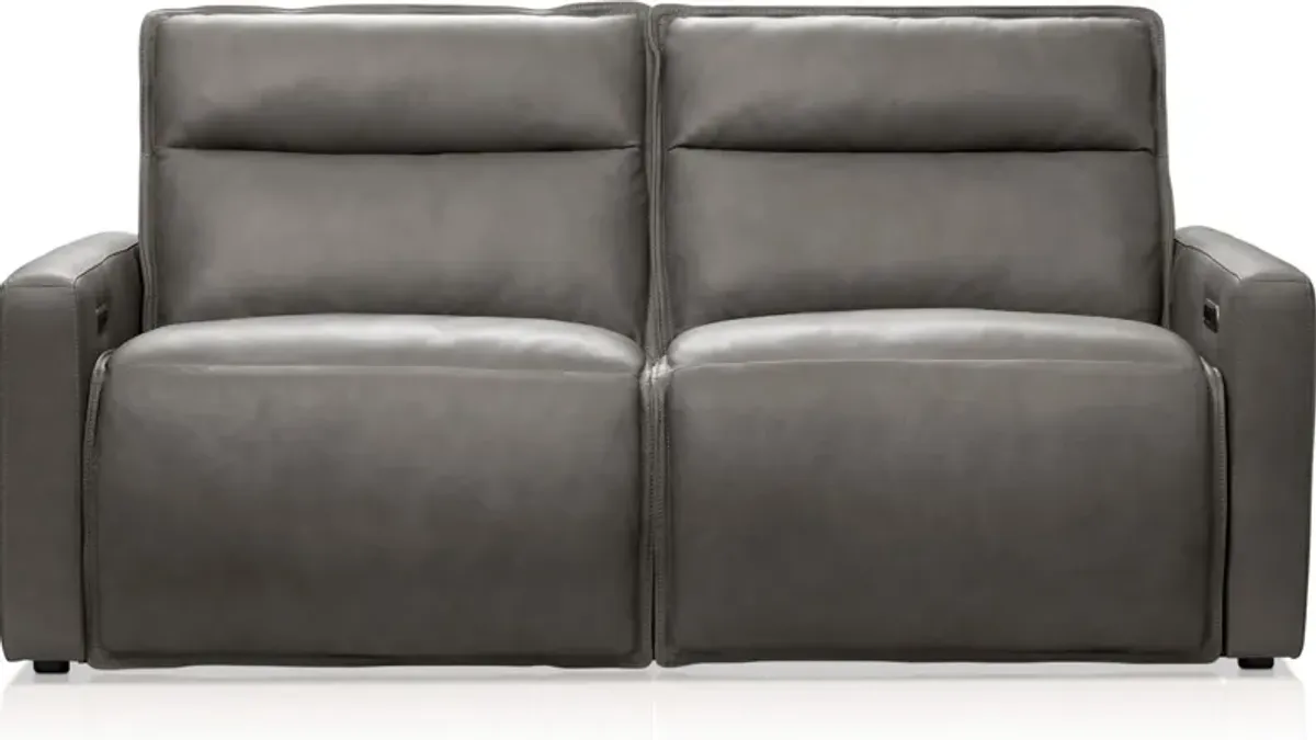 Napa 2-Piece Dual-Power Reclining Sofa - Charcoal