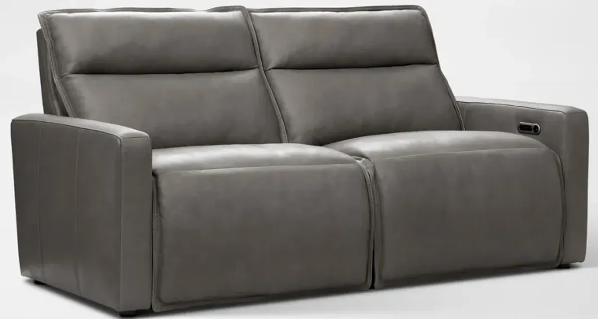 Napa 2-Piece Dual-Power Reclining Sofa - Charcoal