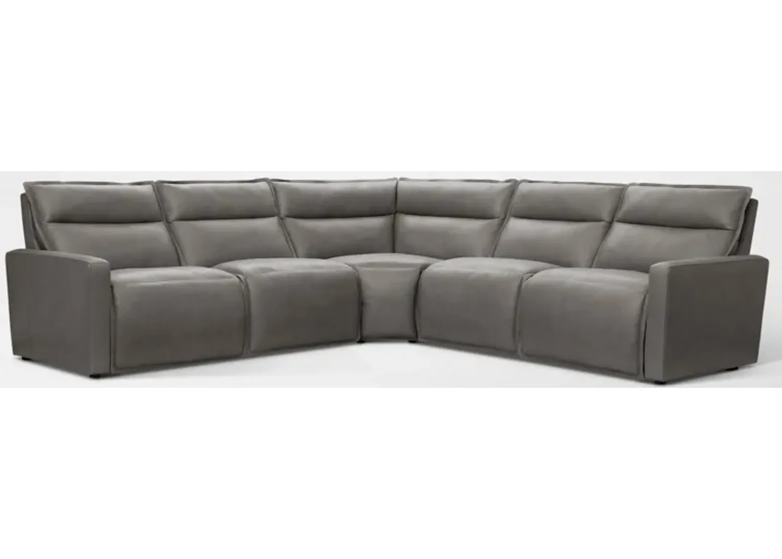 Napa 5-Piece Dual-Power Reclining Sectional - Charcoal