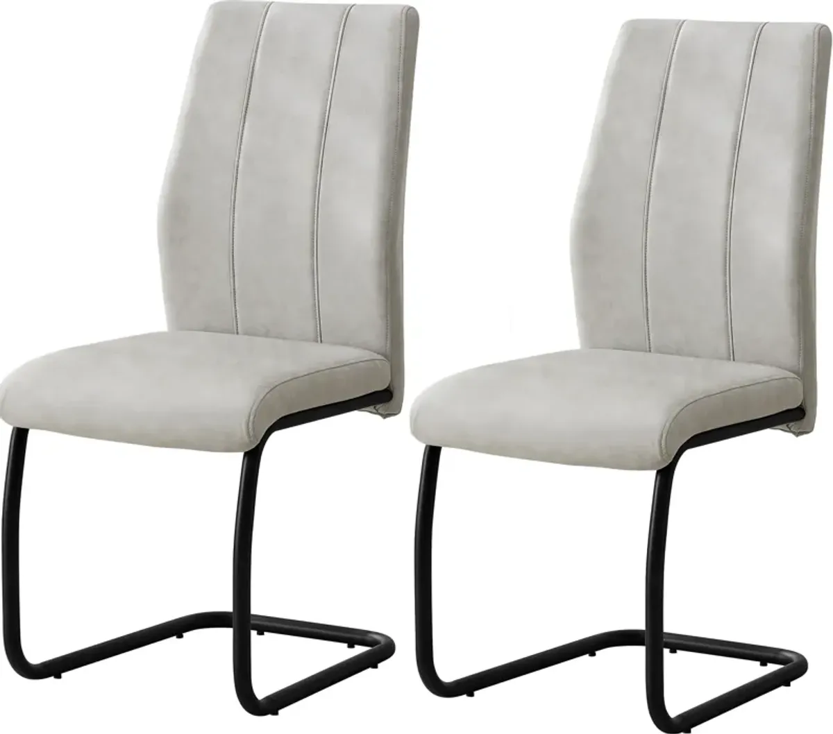 Charley Set of 2 Dining Chairs - Light Gray/Black