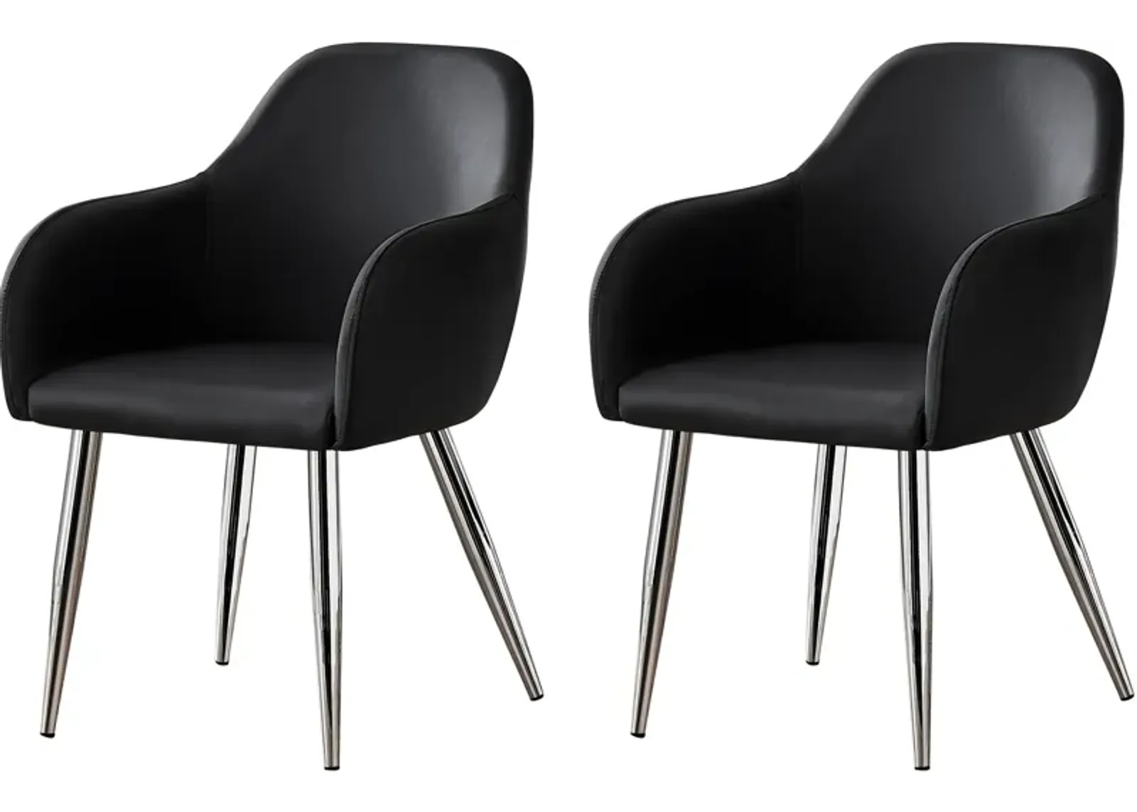 Quentin Set of 2 Dining Chairs - Black/Chrome