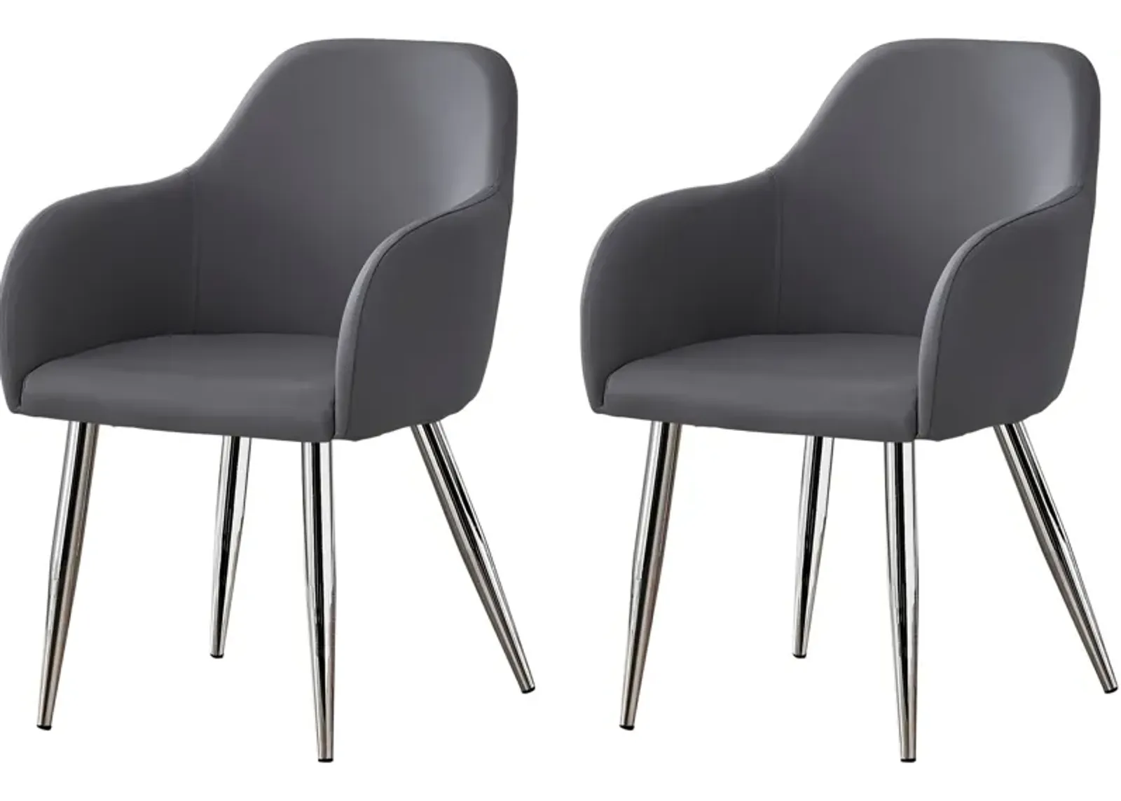 Quentin Set of 2 Dining Chairs - Gray/Chrome