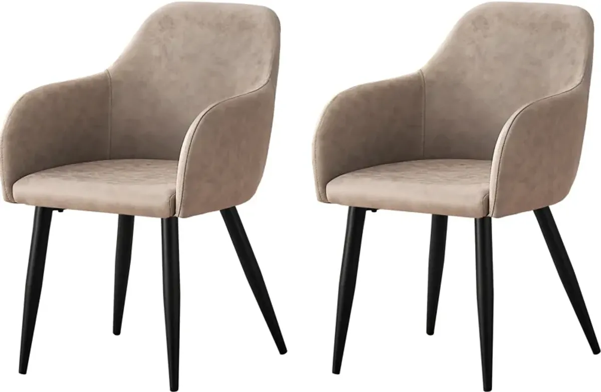 Quentin Set of 2 Dining Chairs - Beige/Black