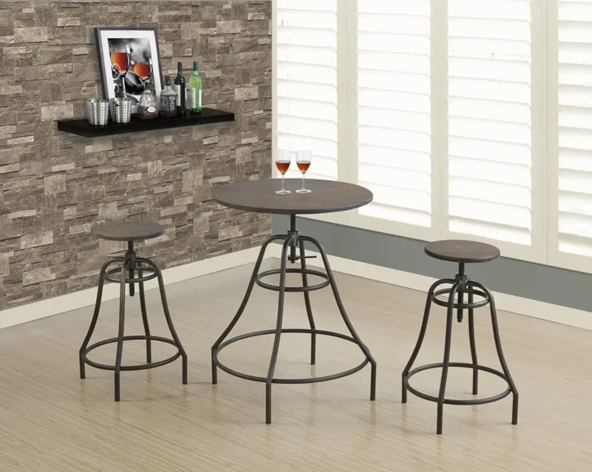 Vivien Round Pub Table and 2 Counter-Height Stools