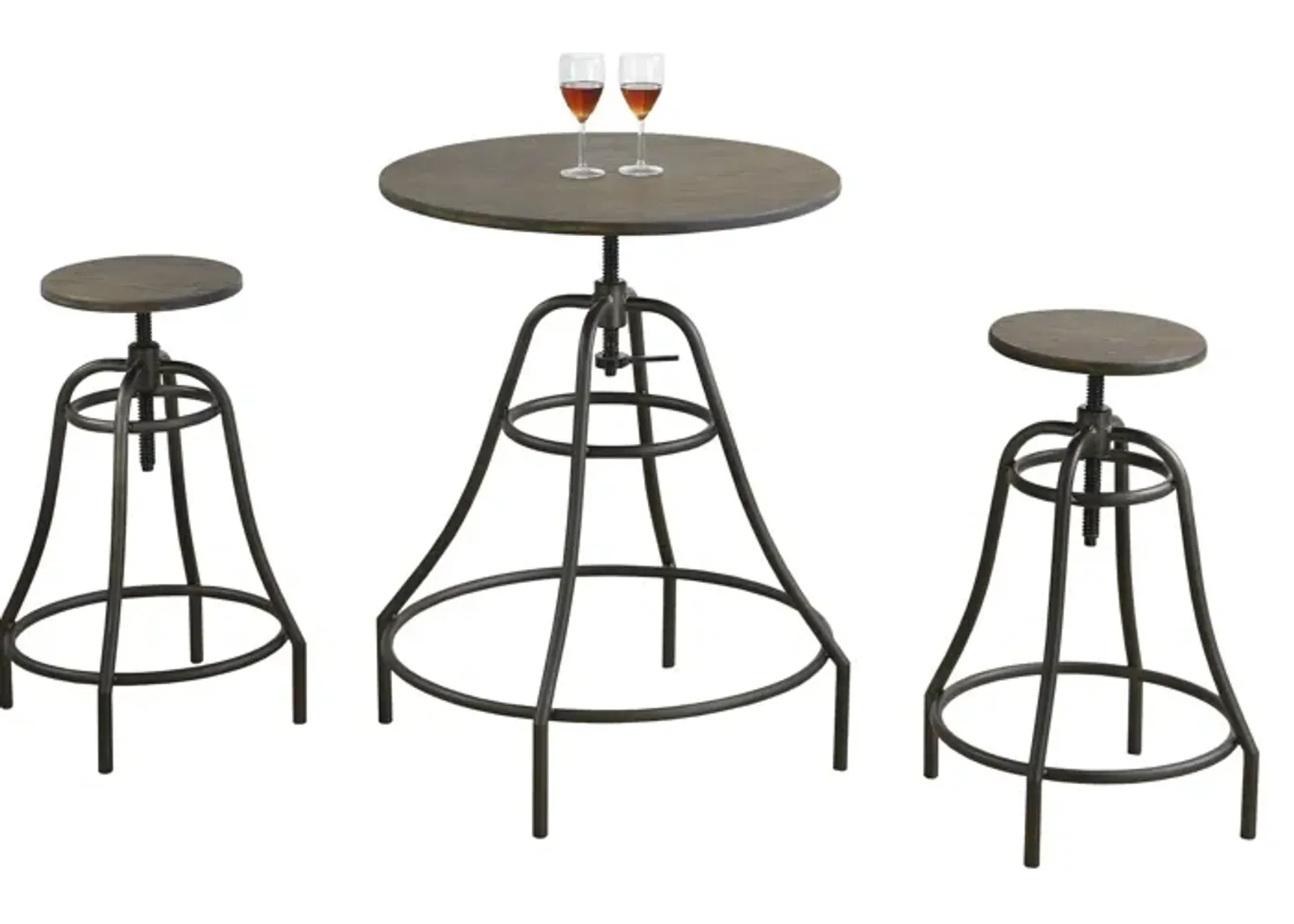 Vivien Round Pub Table and 2 Counter-Height Stools