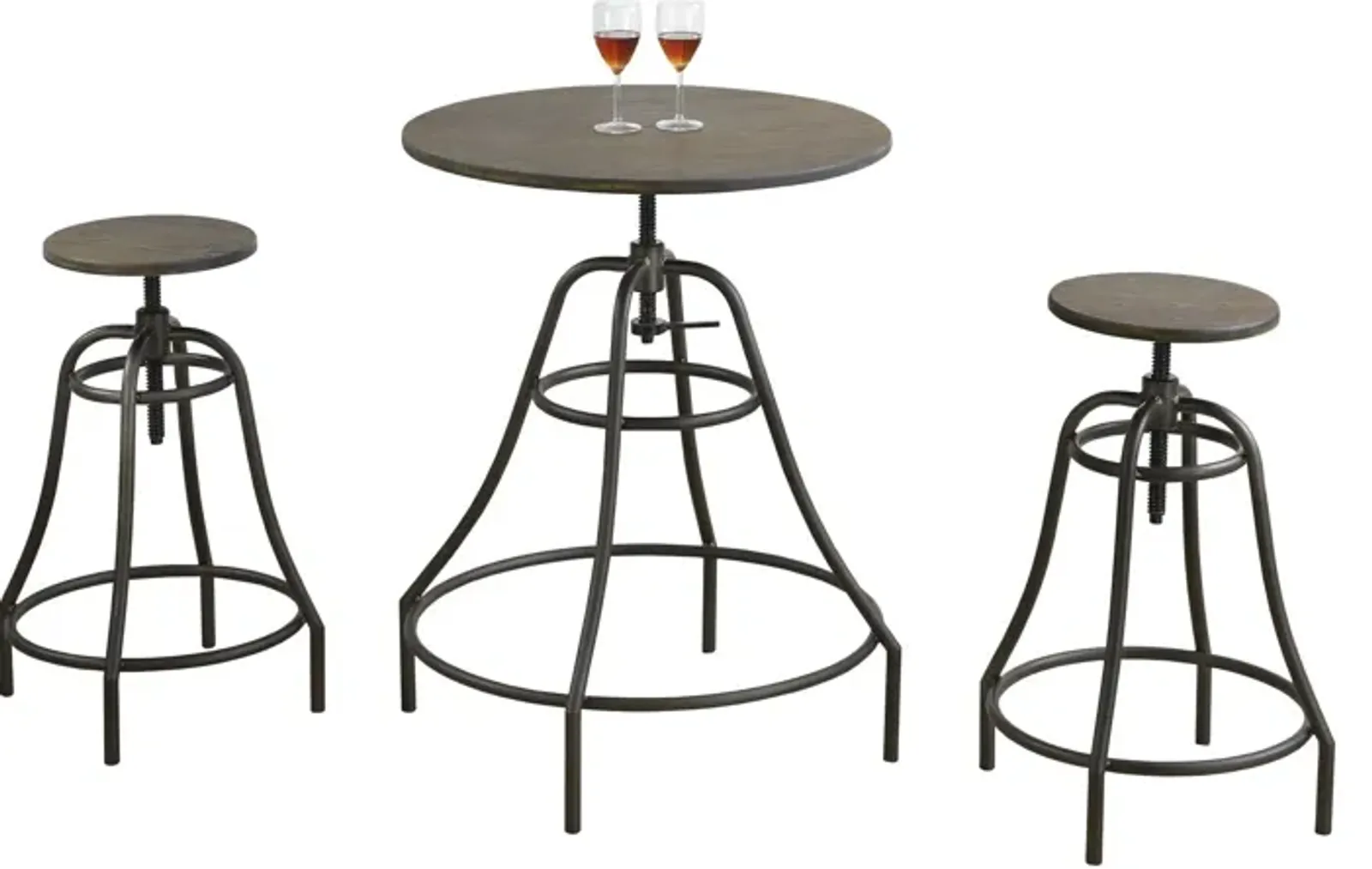 Vivien Round Pub Table and 2 Counter-Height Stools