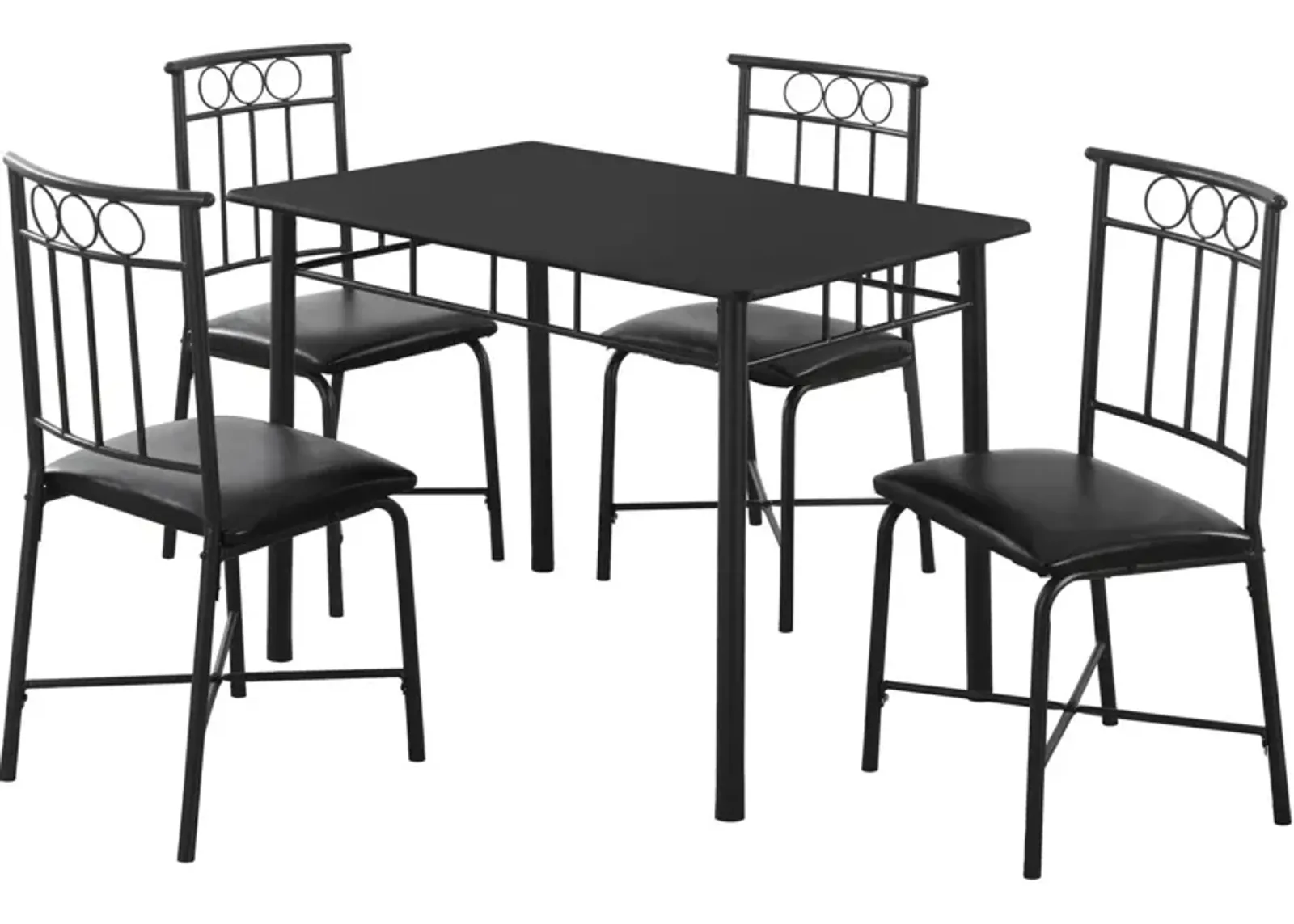 Gideon 40" Dining Table and 4 Dining Chairs - Black