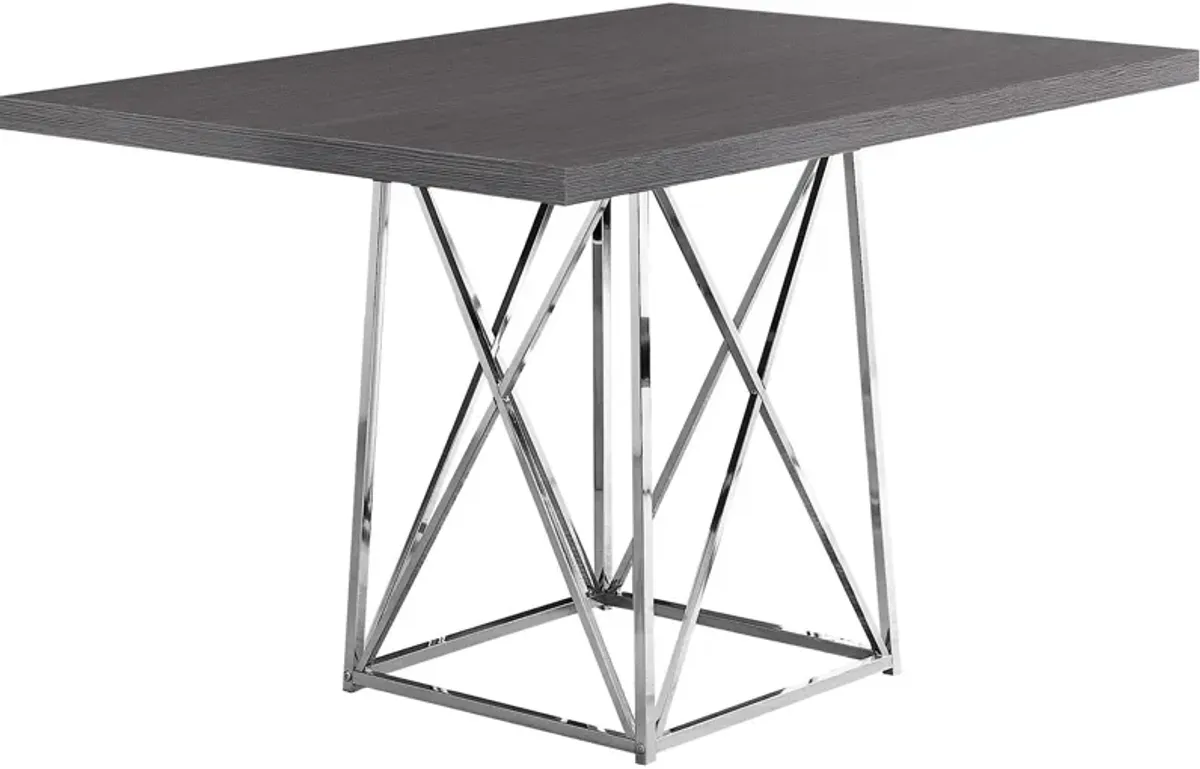 Adoette Dining Table - Dark Gray/Chrome