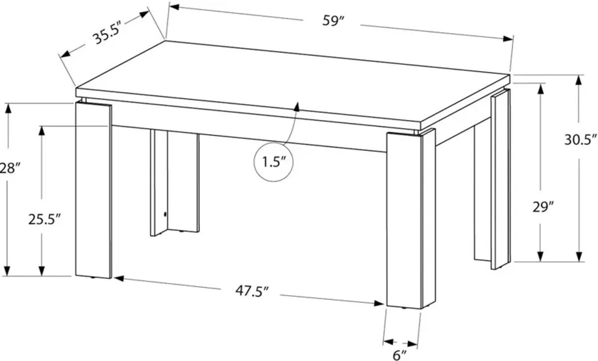 Xander 60" Dining Table - White