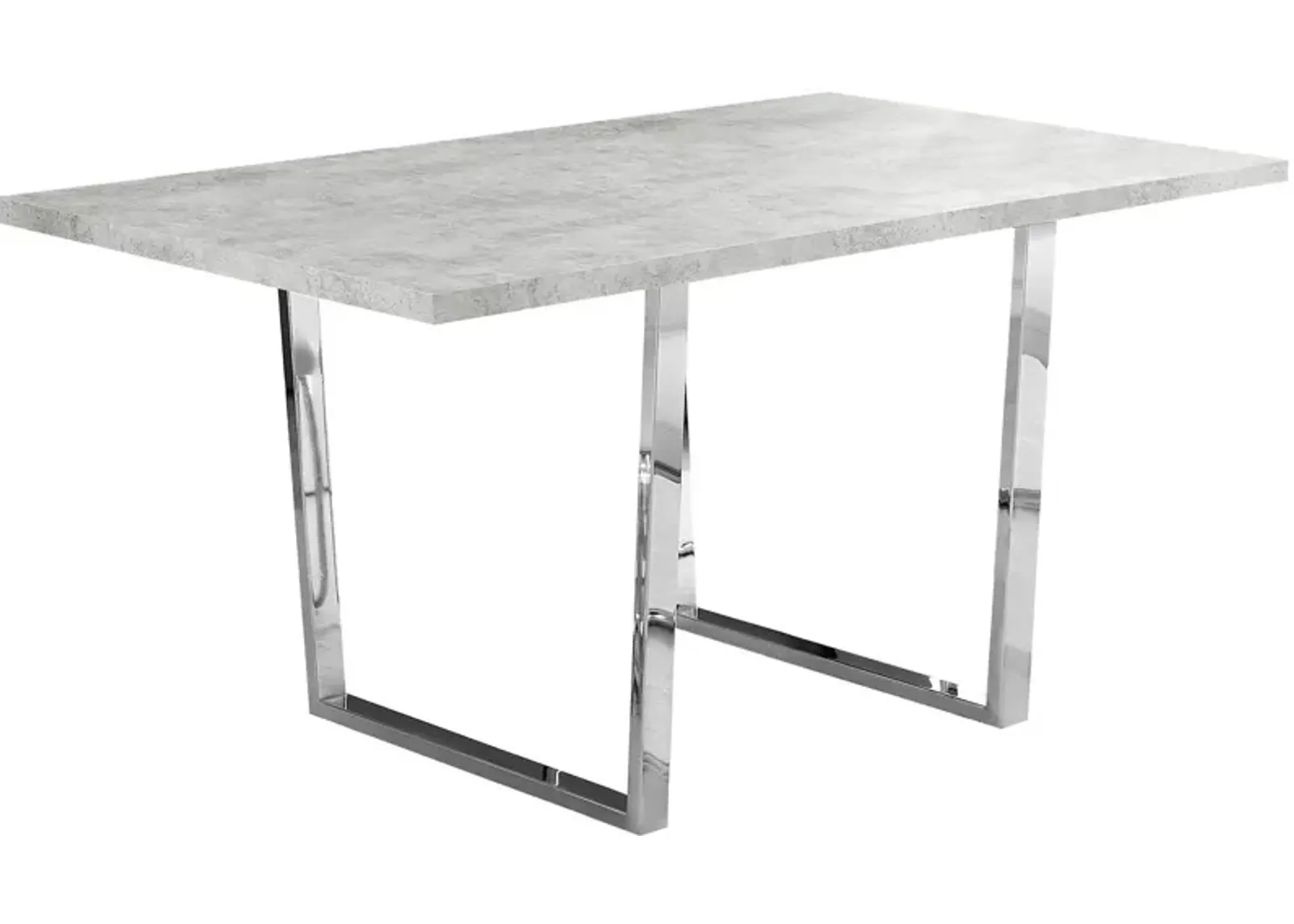 Amory Dining Table - Light Gray/Chrome