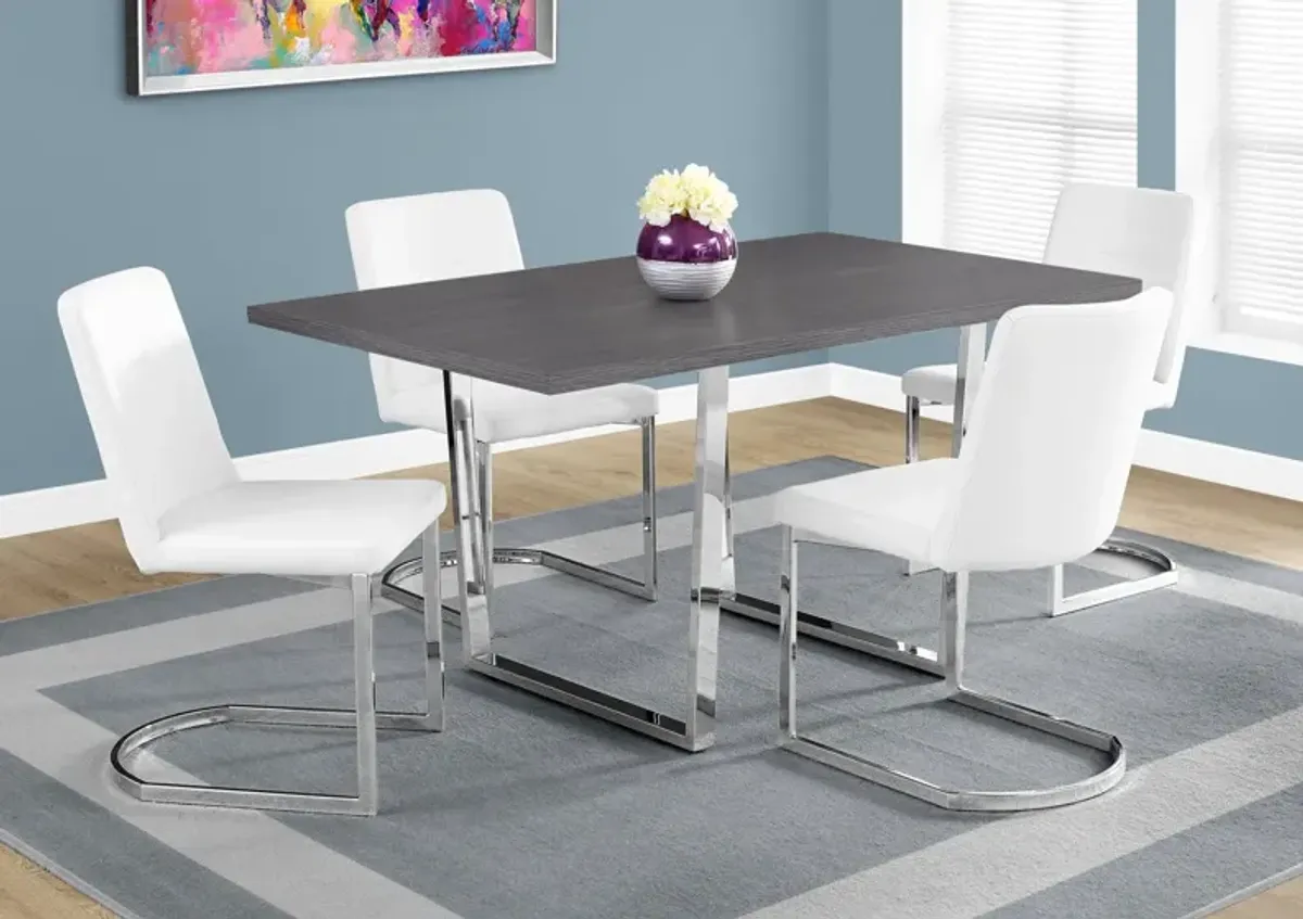 Amory Dining Table - Dark Gray/Chrome