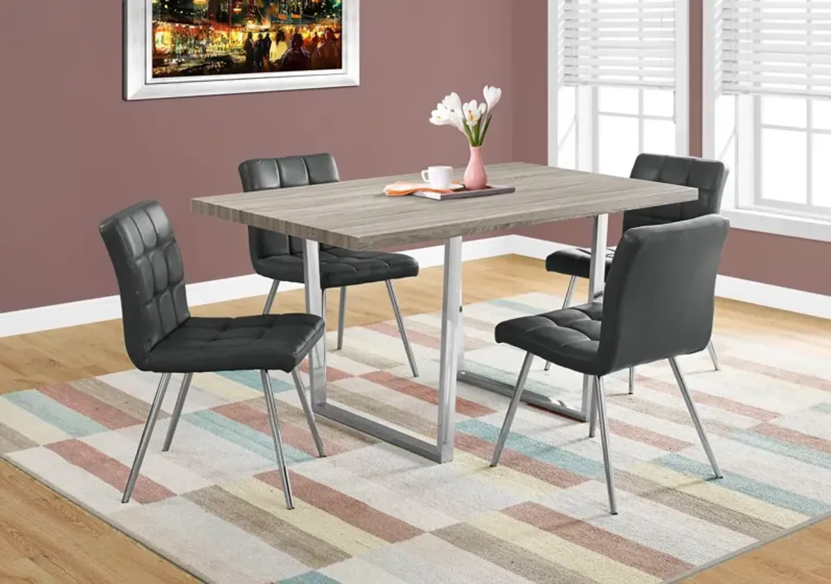 Amory Dining Table - Light Brown/Chrome