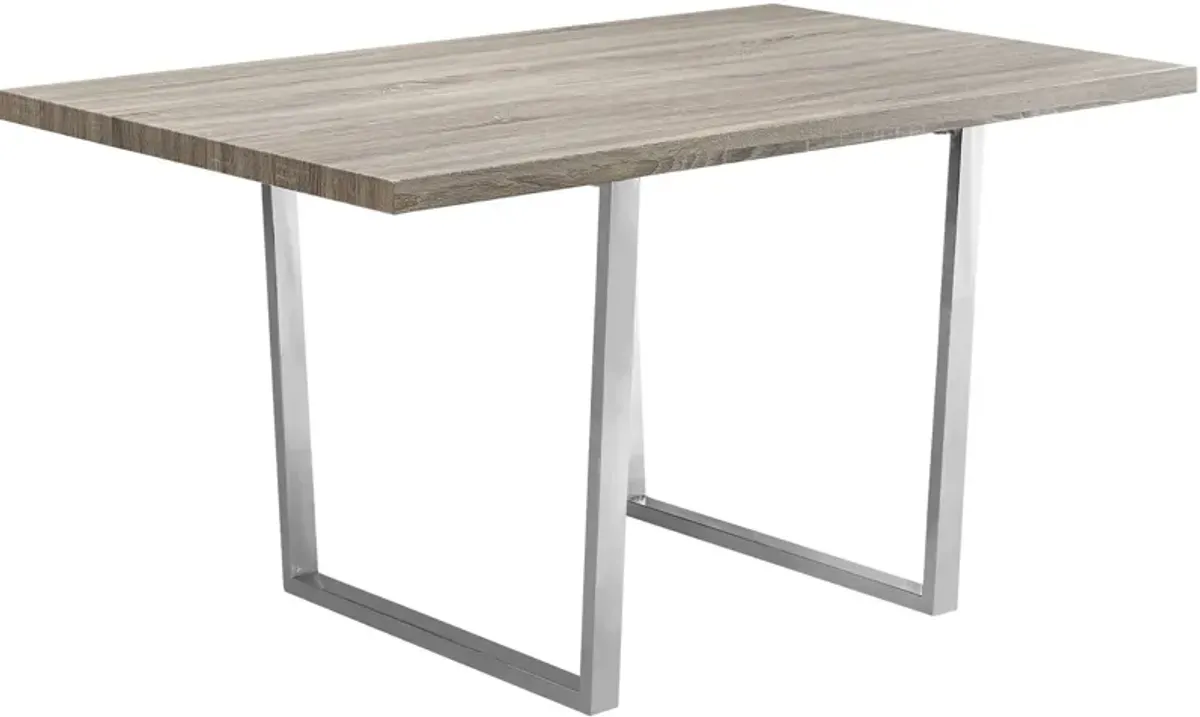 Amory Dining Table - Light Brown/Chrome