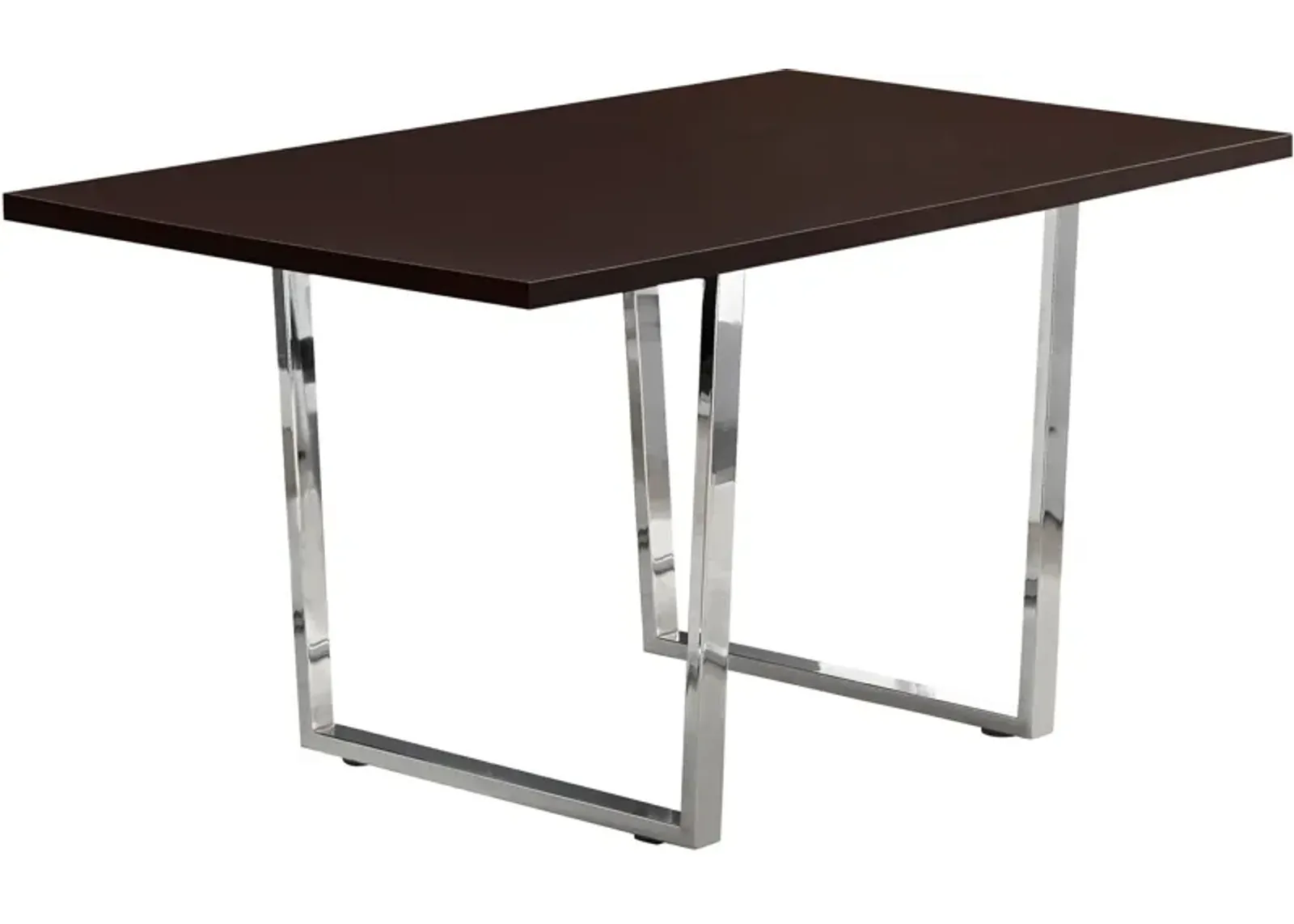 Amory Dining Table - Dark Brown/Chrome