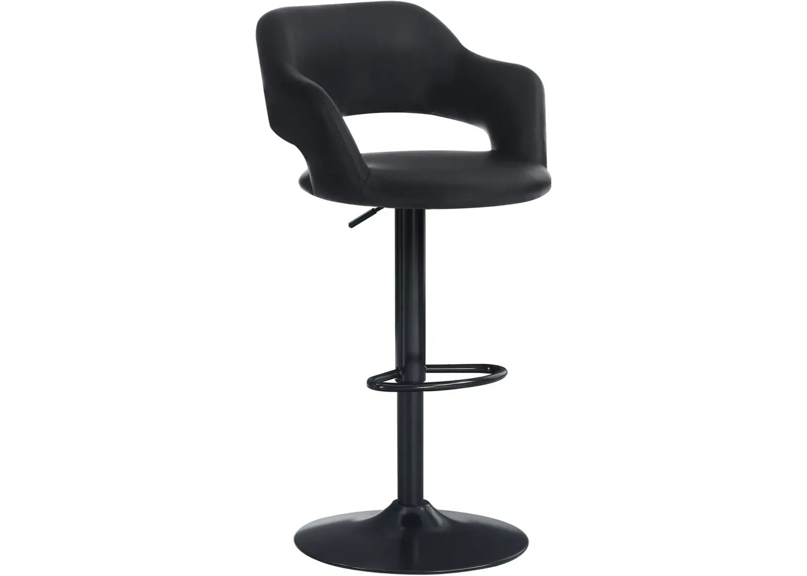 Ollie Adjustable Bar Stool - Black/Black