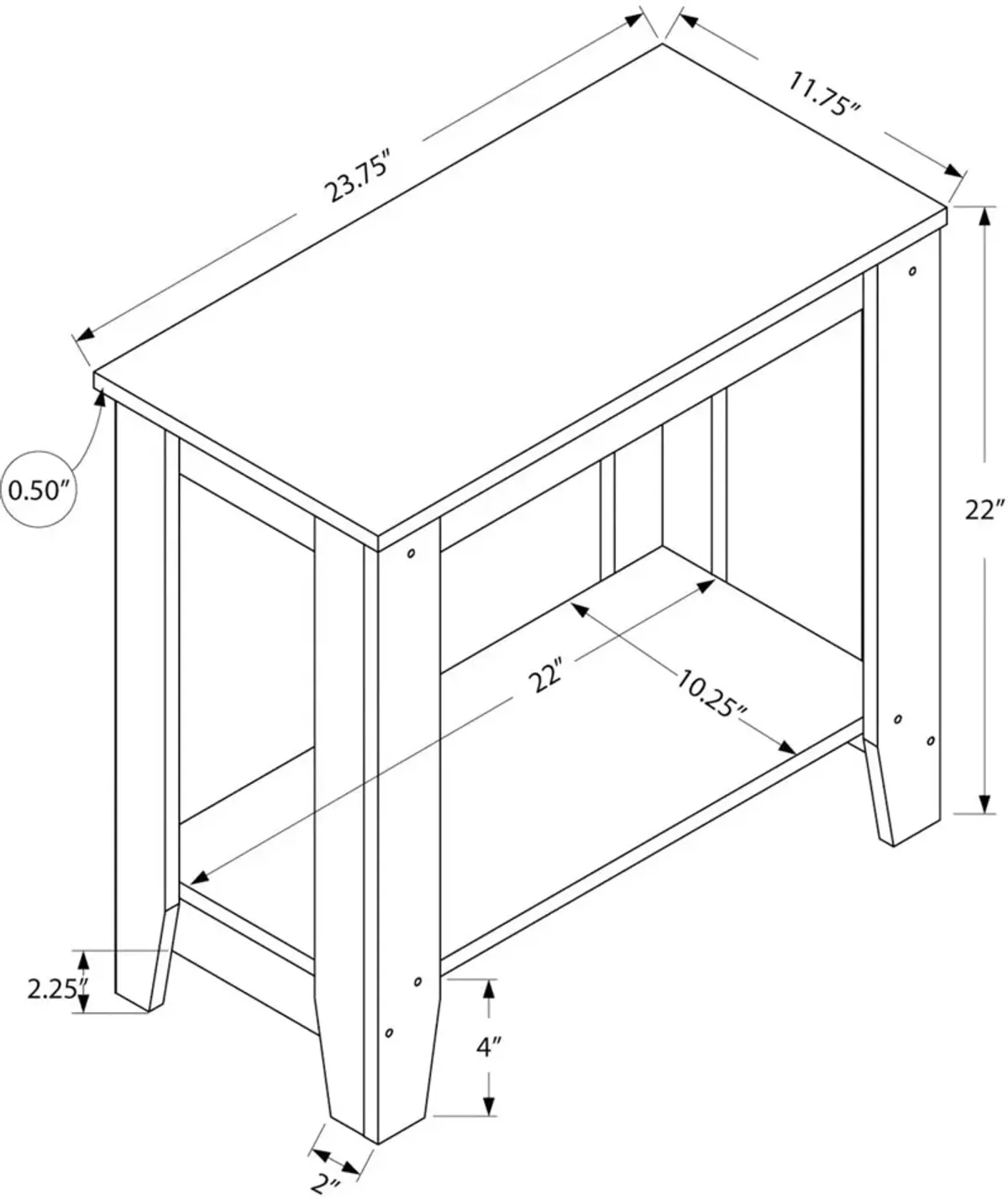 Roger End Table - Gray/Black