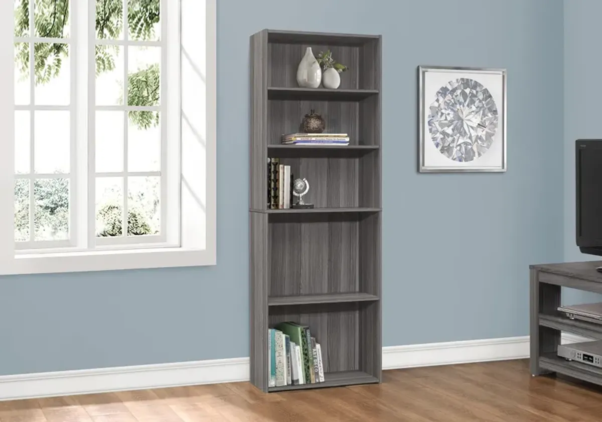 Eula 72" Bookcase - Gray