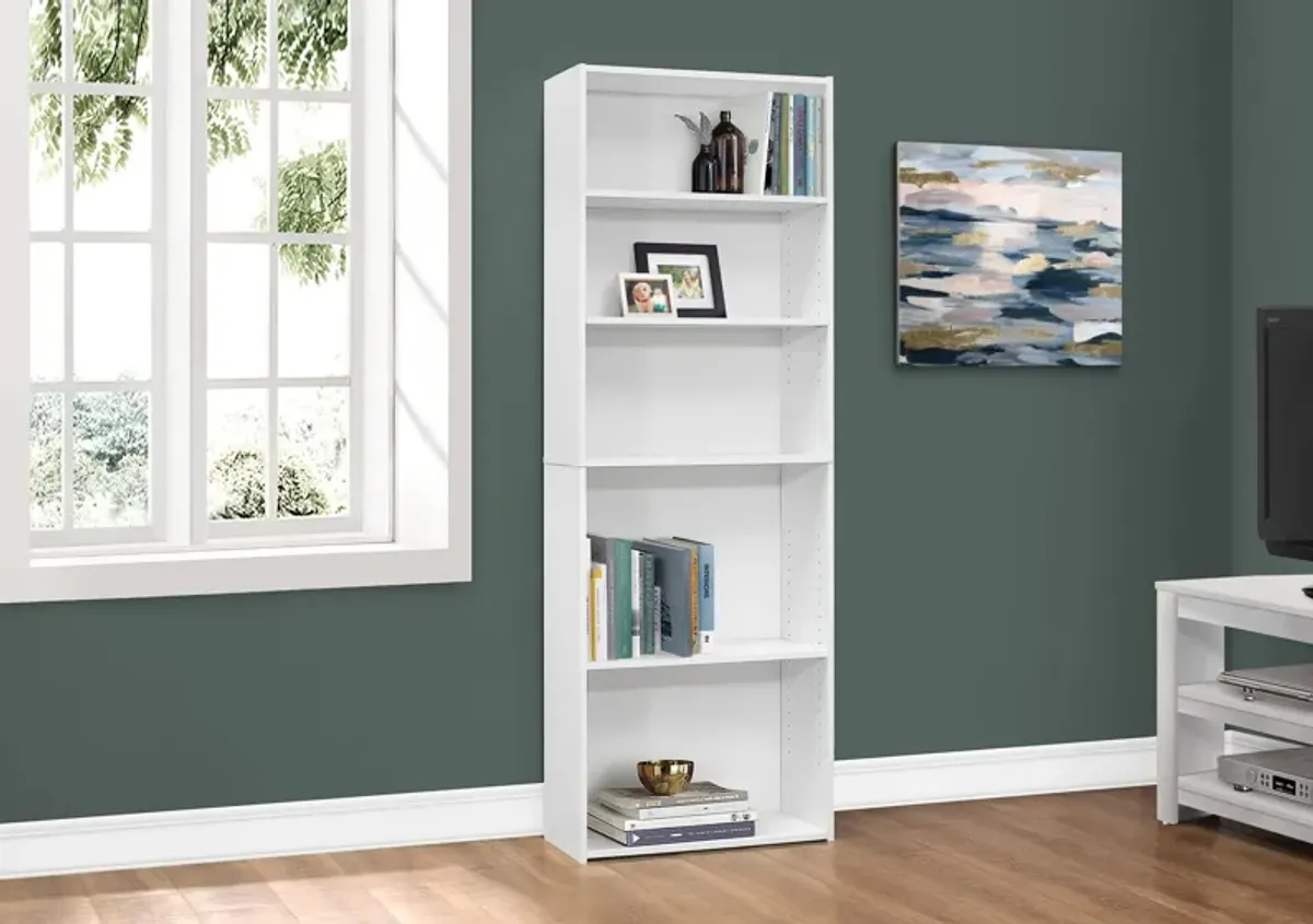 Eula 72" Bookcase - White