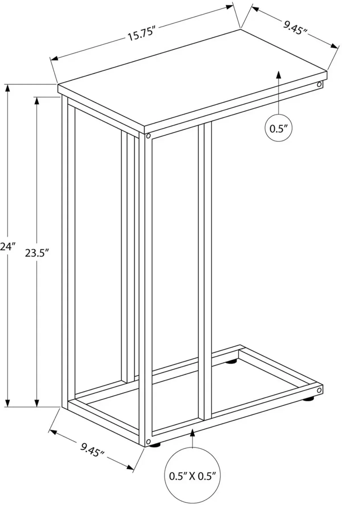 Brigid C-Table - Black