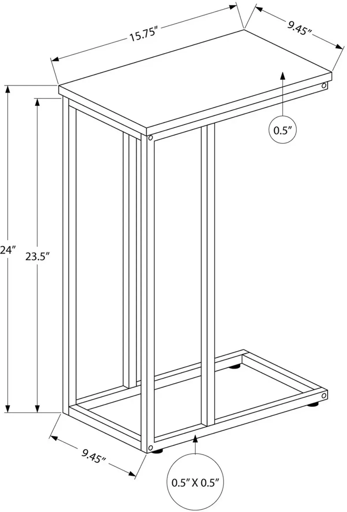 Brigid C-Table - White/Black