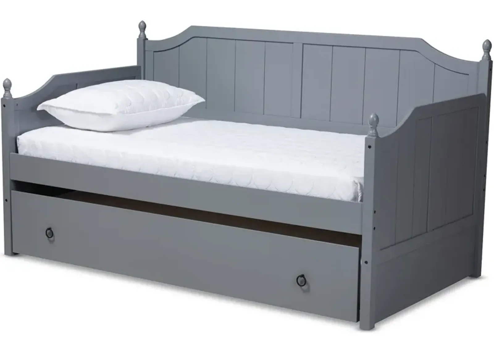 Ellamay Twin Daybed with Trundle - Gray