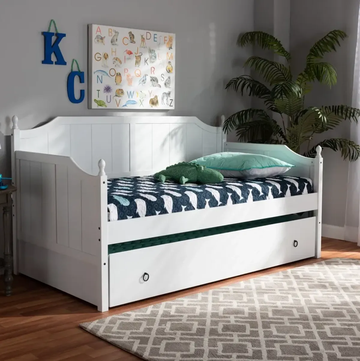 Ellamay Twin Daybed with Trundle - White