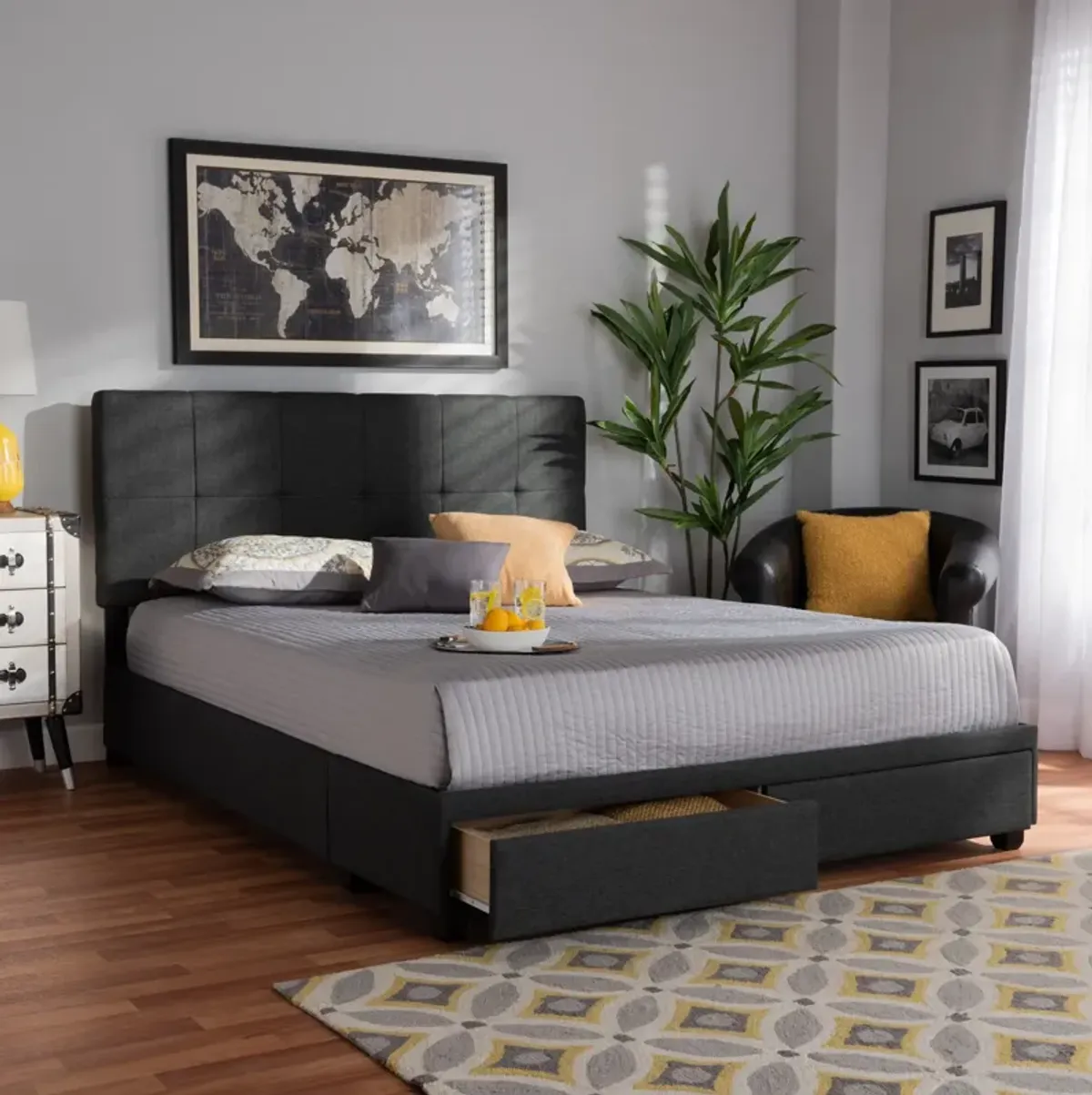 Alondra King Upholstered Platform Storage Bed