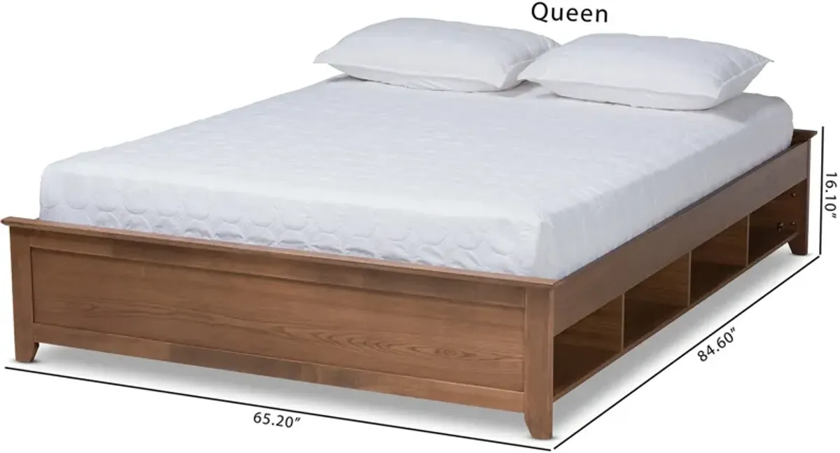 Felizia Queen Platform Bed - Ash Walnut