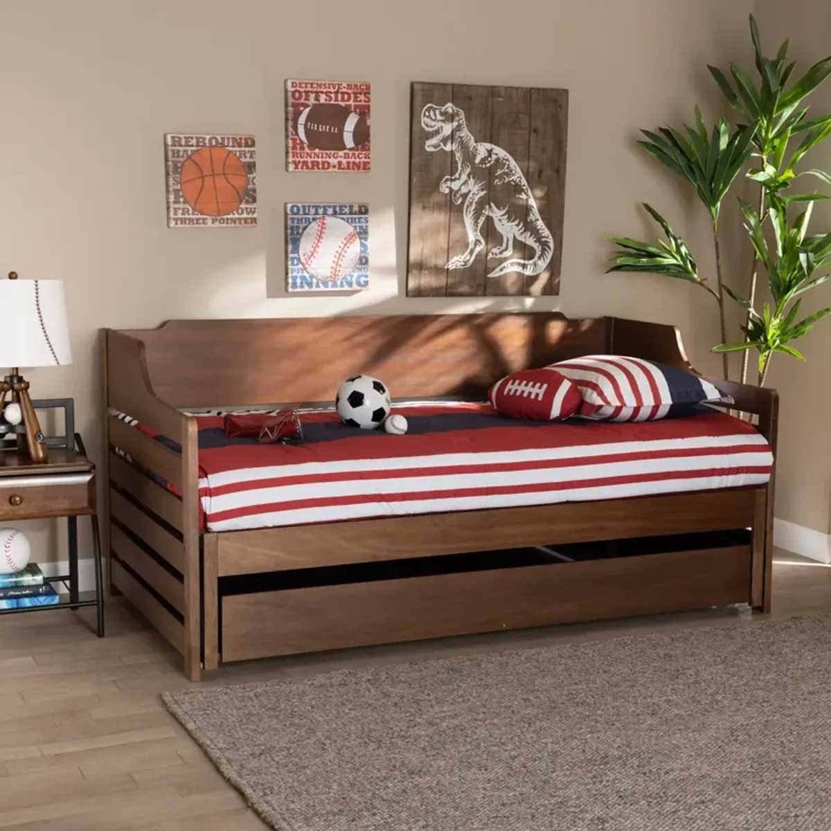 Saskia Expandable Twin Storage Daybed - Walnut