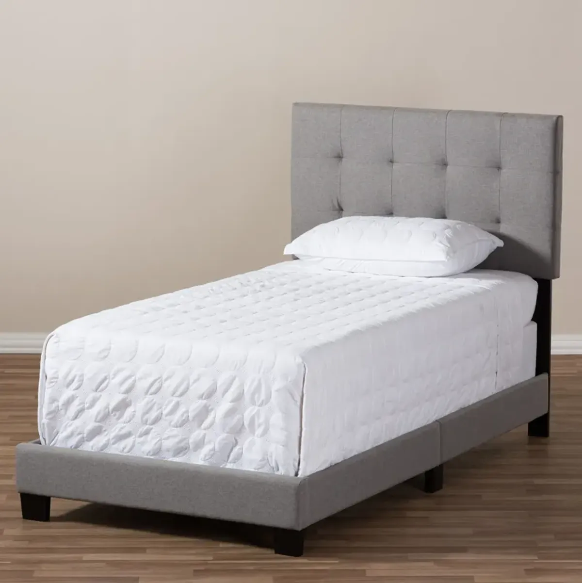 Zanab Twin Upholstered Bed - Gray