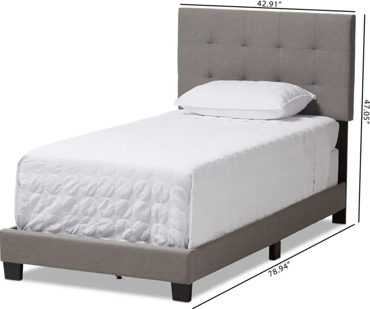 Zanab Twin Upholstered Bed - Gray