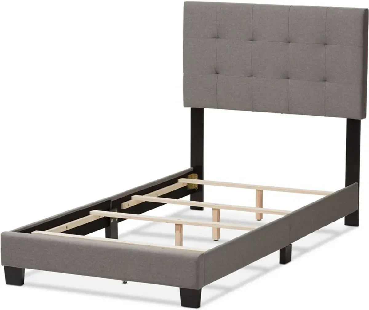 Zanab Twin Upholstered Bed - Gray