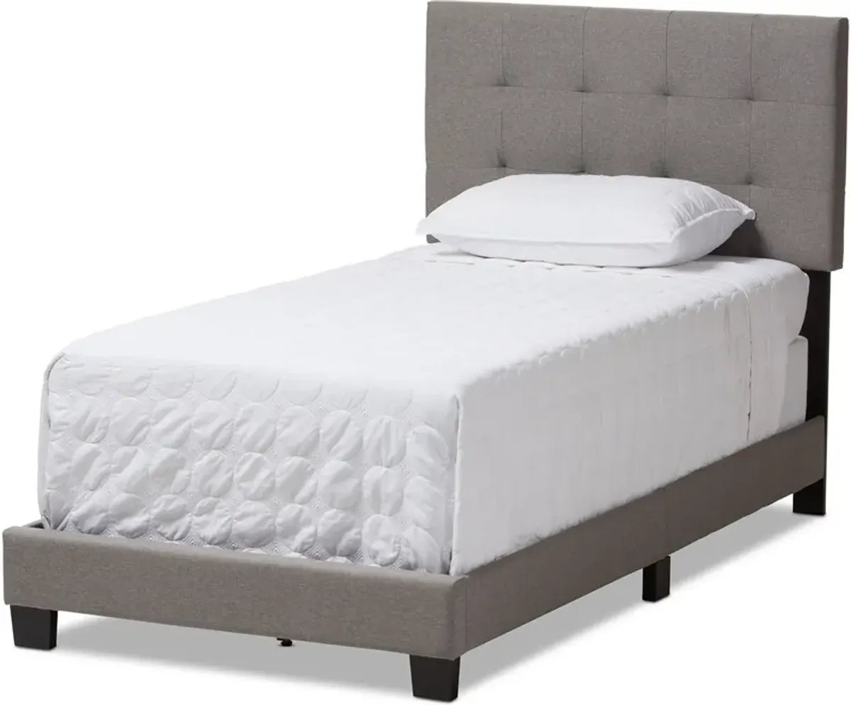 Zanab Twin Upholstered Bed - Gray