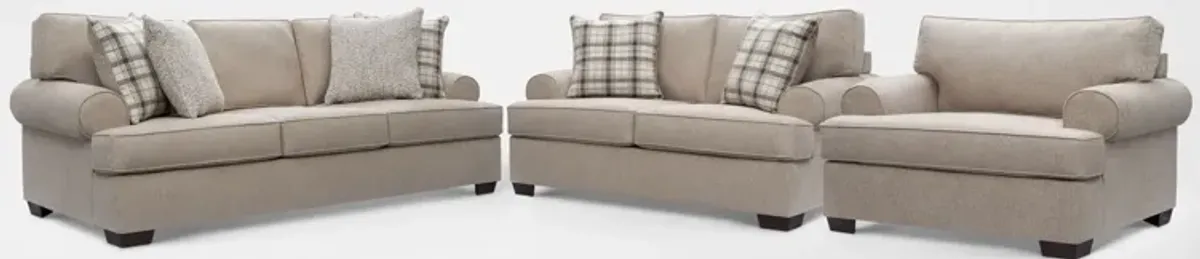 Emory Sofa, Loveseat and Chair - Beige