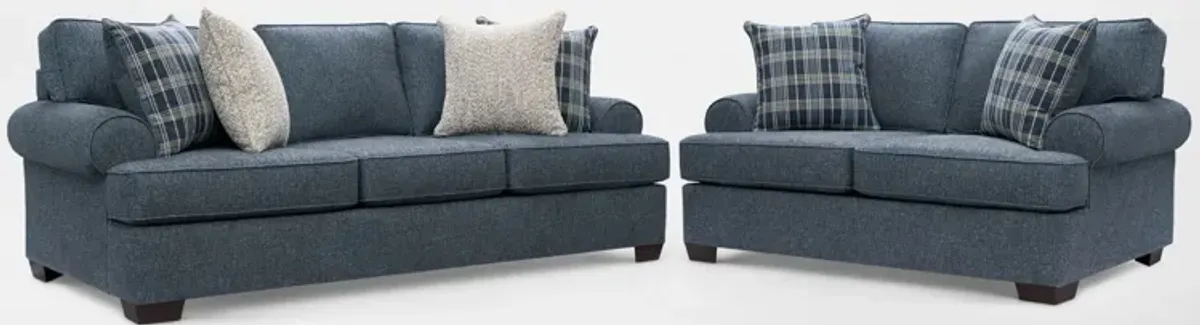 Emory Sofa and Loveseat - Navy