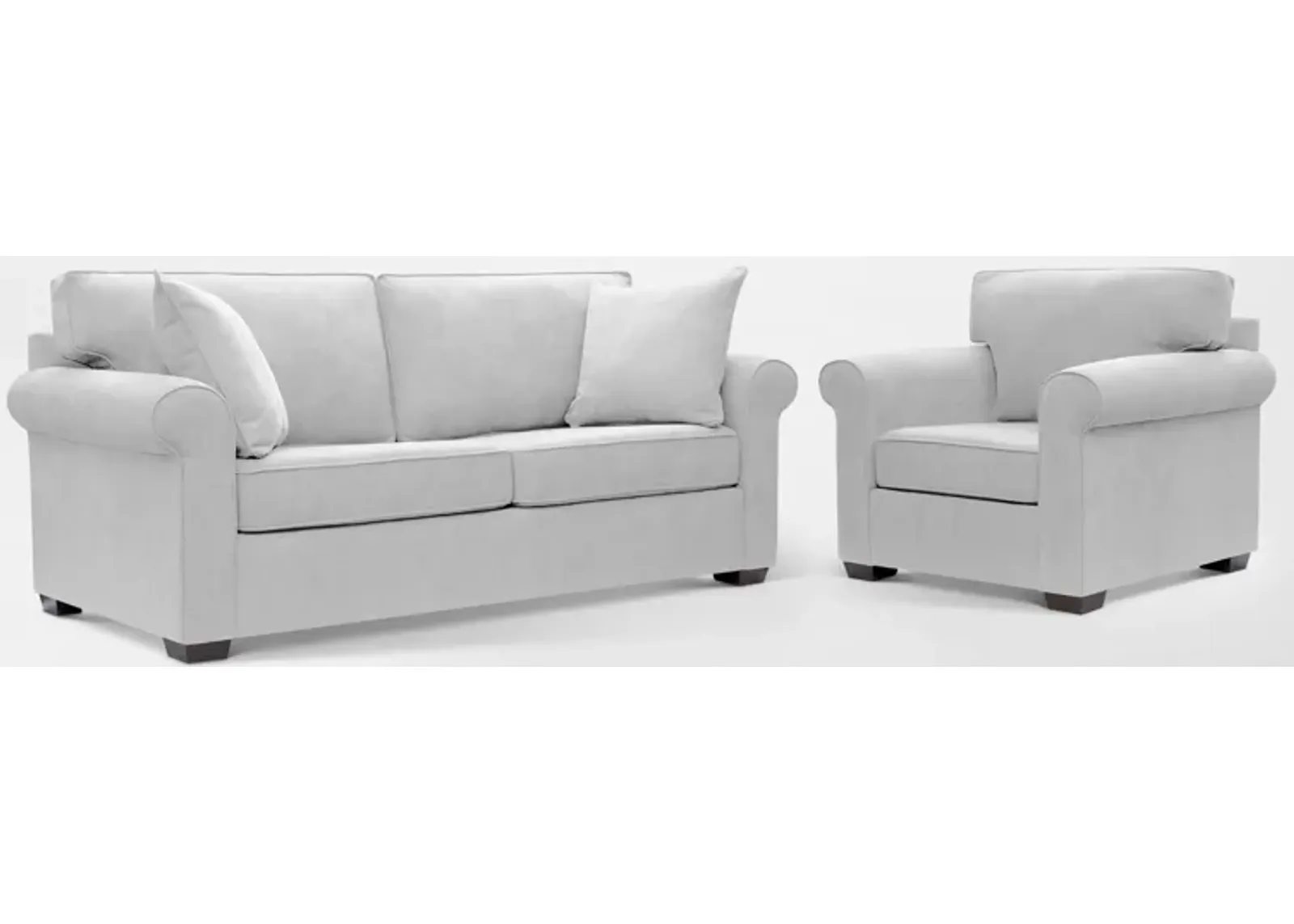 Milly Sofa and Chair Set - Light Gray