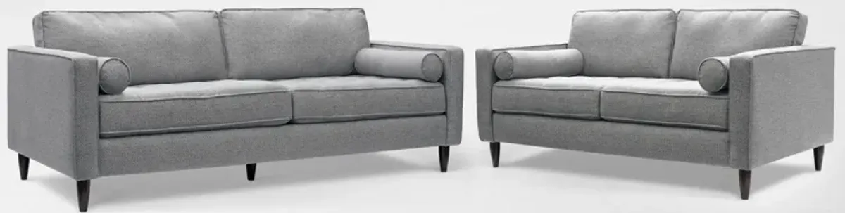 Brie Sofa and Loveseat Set - Gray