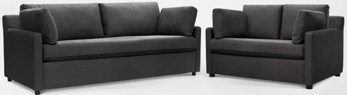 Lena Sofa and Loveseat Set - Charcoal