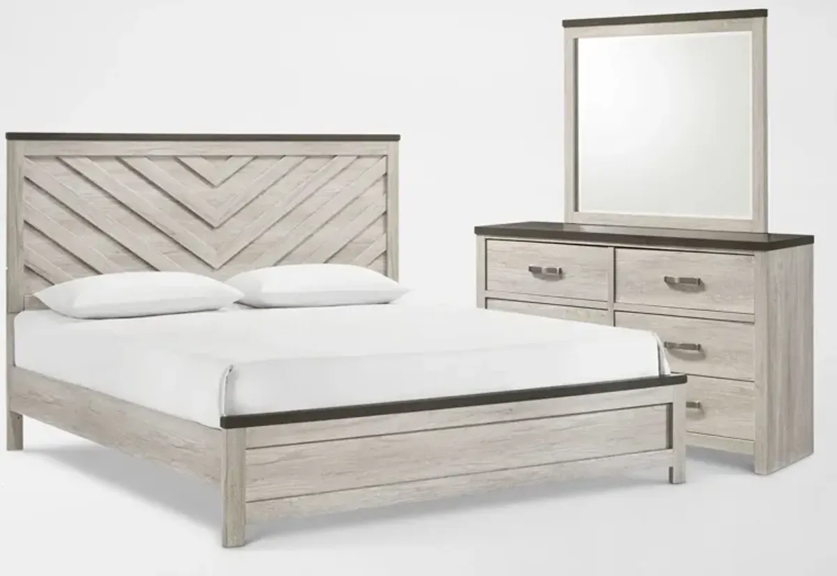 Ryland 5-Piece Queen Panel Bedroom Set with Dresser and Mirror